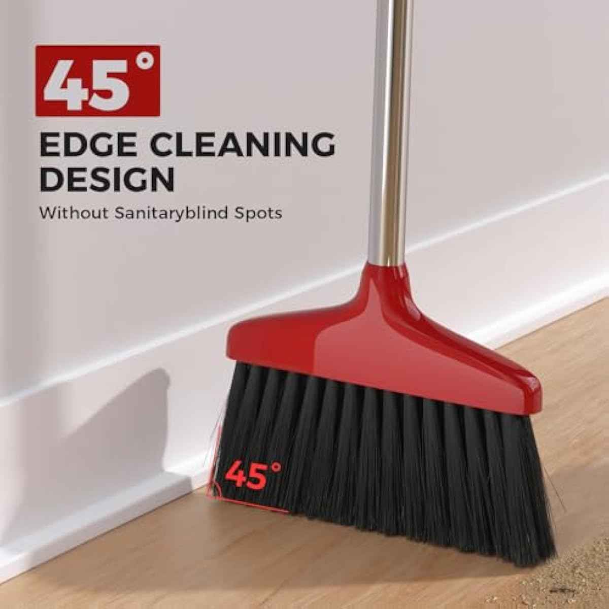 Handy Broom, Indoor/Outdoor Brooms, Duty Kitchen Broom, for Home Garage Kitchen Office Courtyard Lobby Patio Lawn Concrete (1, Red)