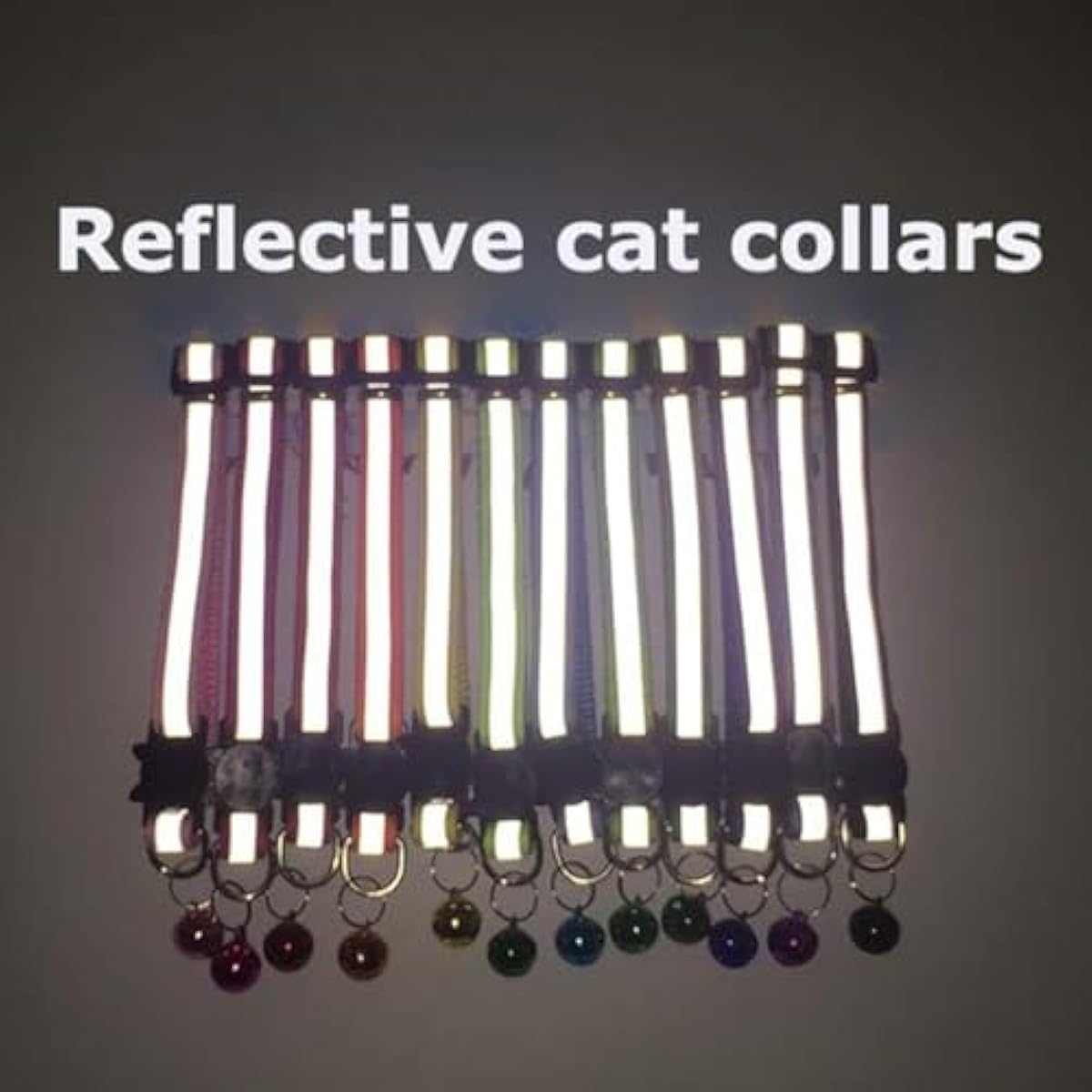 Nylon 6 Pack Reflective Cat Collar with Bell and Breakaway Buckle Adjustable 19-32cm Mixed Colors