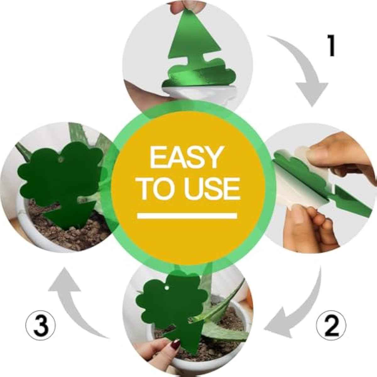 58 Pack Flying Insect Traps for Plants – Green Sticky Traps for Fungus Gnats, Flies & Flying Bugs, Indoor Outdoor Flying Bug Catcher for Pots, Garden & Kitchen, Non-Toxic, Odorless, Kid & Pet Safe