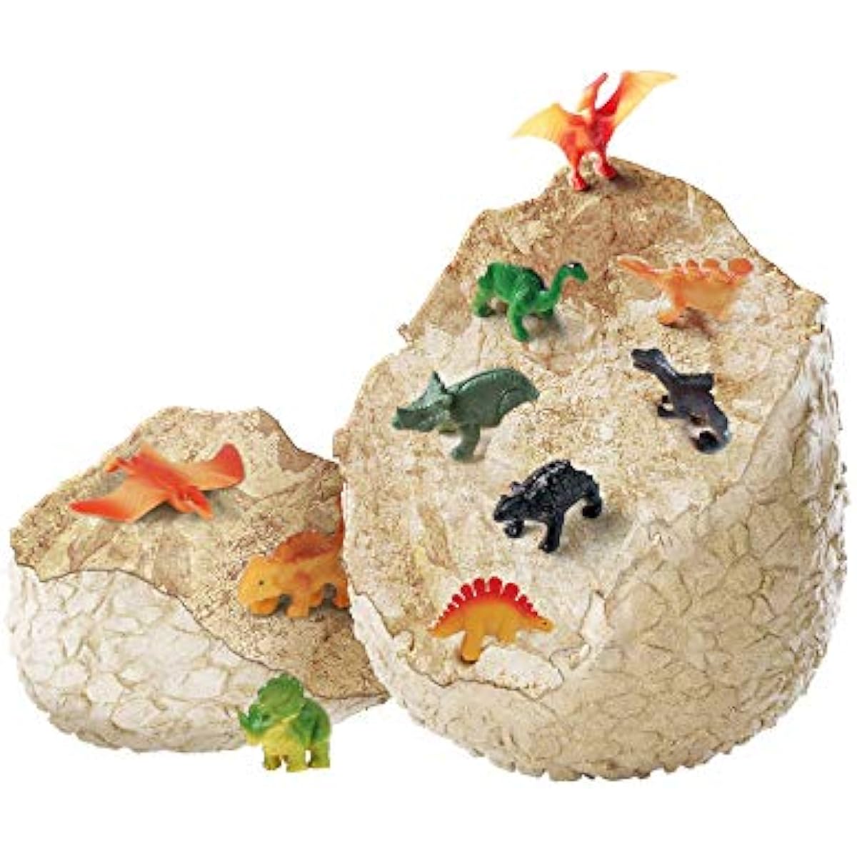 Dan&Darci Jumbo Dino Easter Egg - Unearth 12 Unique Large Surprise Dinosaurs in One Giant Filled Egg -Easter Gifts for Kids - Discover Dinosaur Archaeology Science STEM Crafts Gifts for Boys & Girls