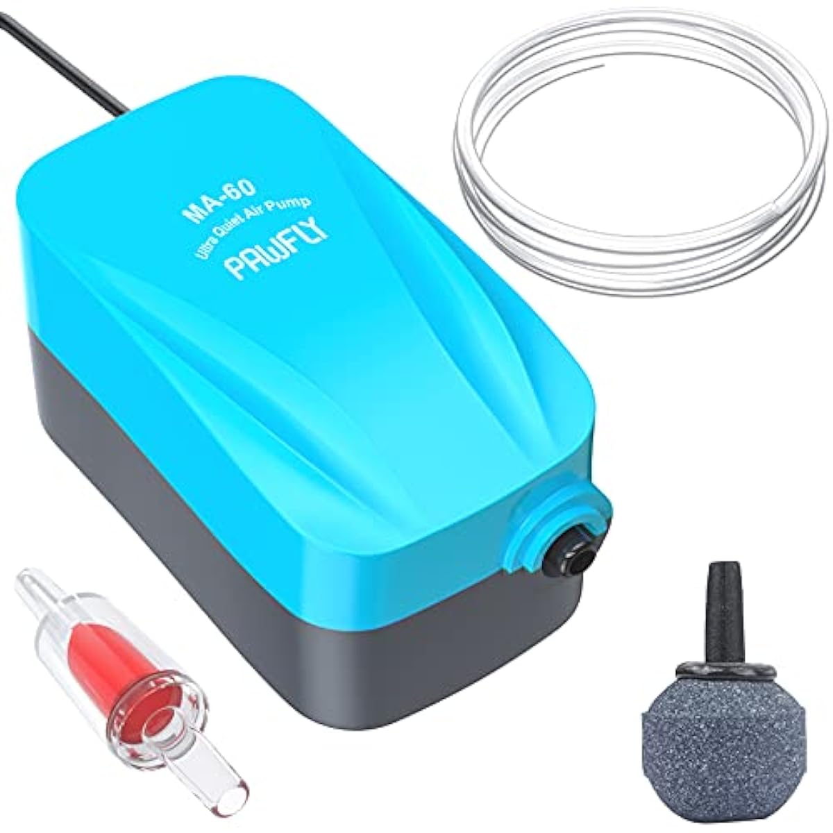 pawfly compact air pump quiet 15-40 gph oxygen aerator for 3-20 gallon buckets and fish tanks