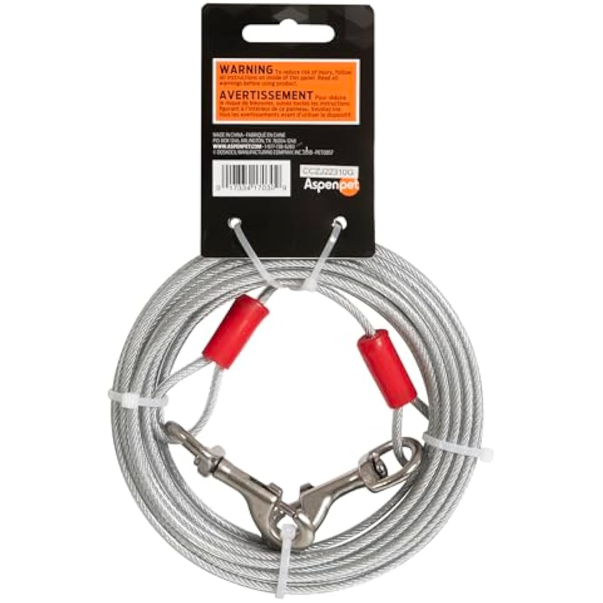 Aspen Pet Dog Tie Out Cable - 1700 lbs Break Strength - 30ft Cable