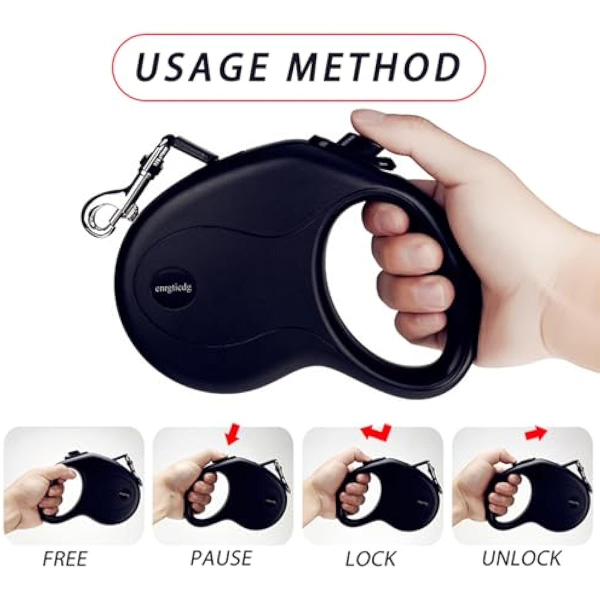 16ft retractable dog leash for small to medium dogs and cats up to 50lbs with stainless steel spring strong nylon tape and one-handed brake