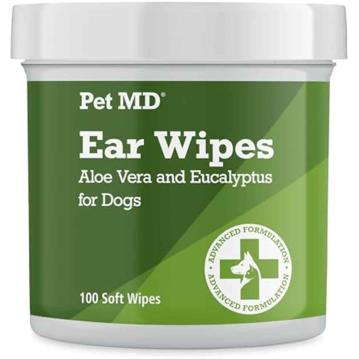Pet MD - Dog Ear Cleaner Wipes - Otic Cleanser for Dogs to Stop Ear Itching, and Infections with Aloe and Eucalyptus - 100 Count