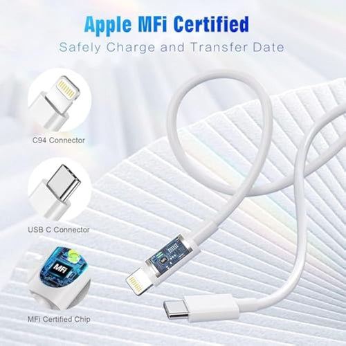 apple mfi certified 3ft usb c to lightning cable 2pack fast charging compatible iphone 14 13 12