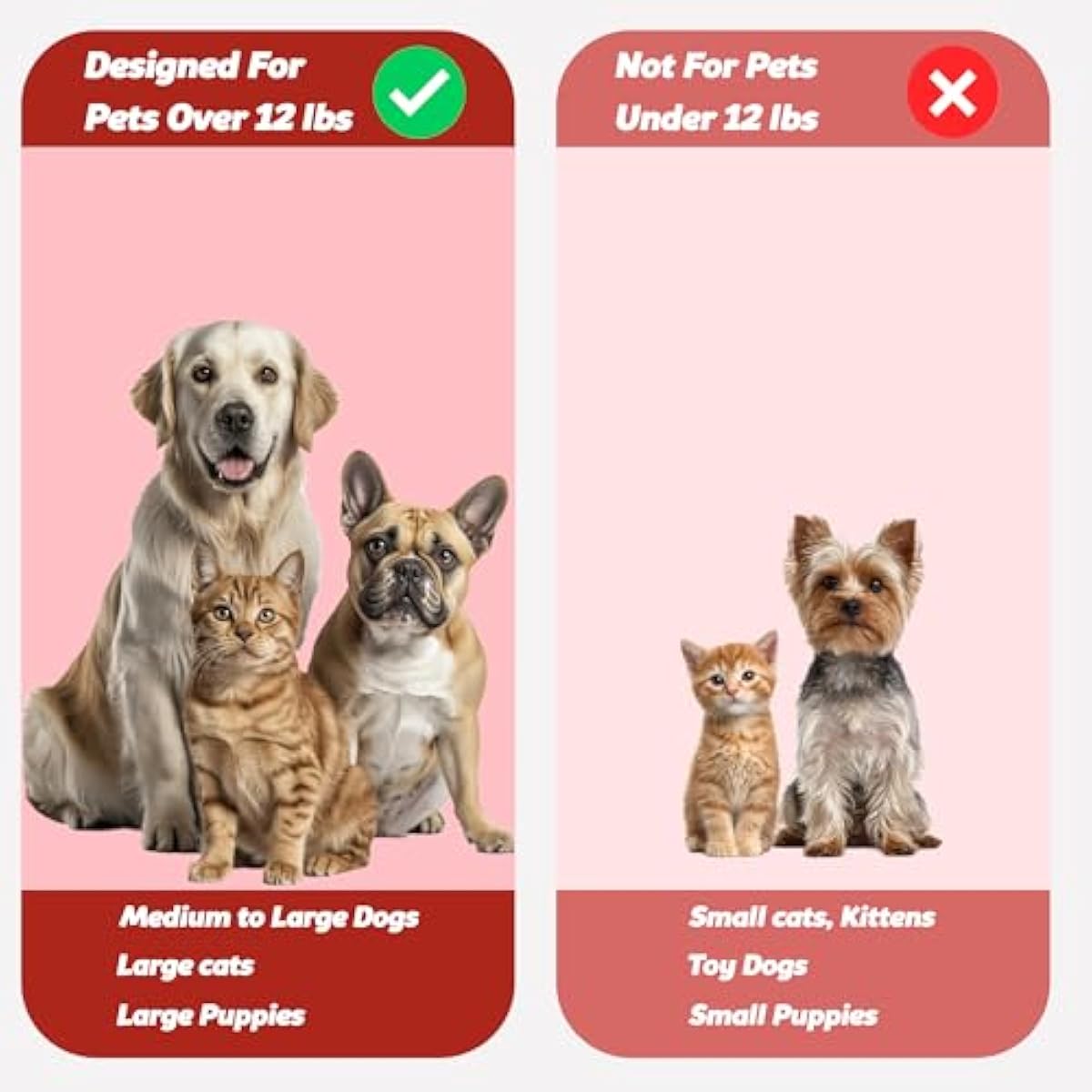 Red Pet Toothbrush for Medium & Large Dogs and Cats with Soft Bristles - Easy Teeth Cleaning