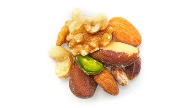 Yupik raw mix nuts, 1 lb, natural mixed nuts with almonds, walnuts, pistachios, cashews, and Brazil nuts, healthy snack, brown