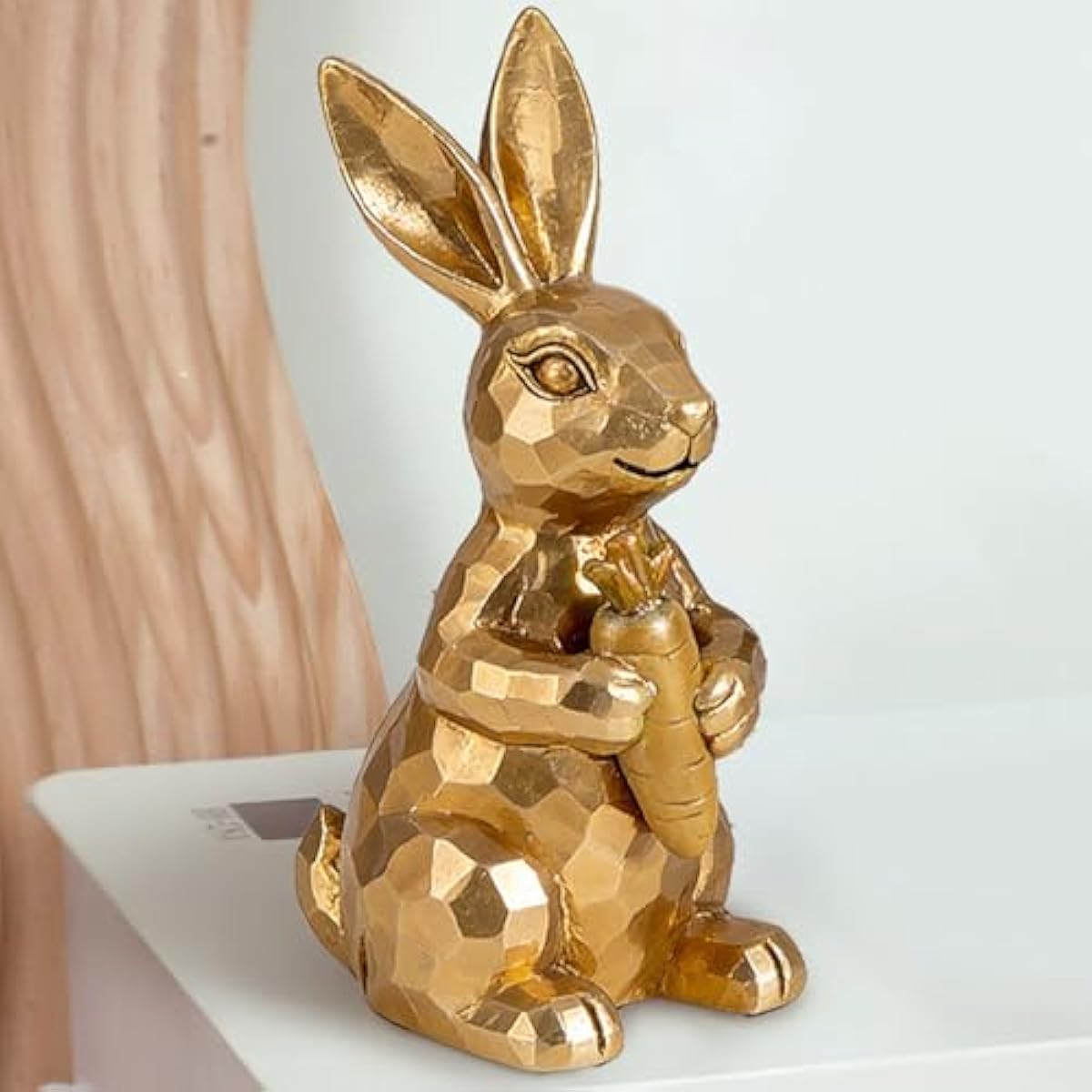 Easter Bunny Gold Bunny Figurines, 4PCS Spring Decors Easters Centerpieces for Tables Sculptures Home Decors, Easter Decorations for Home