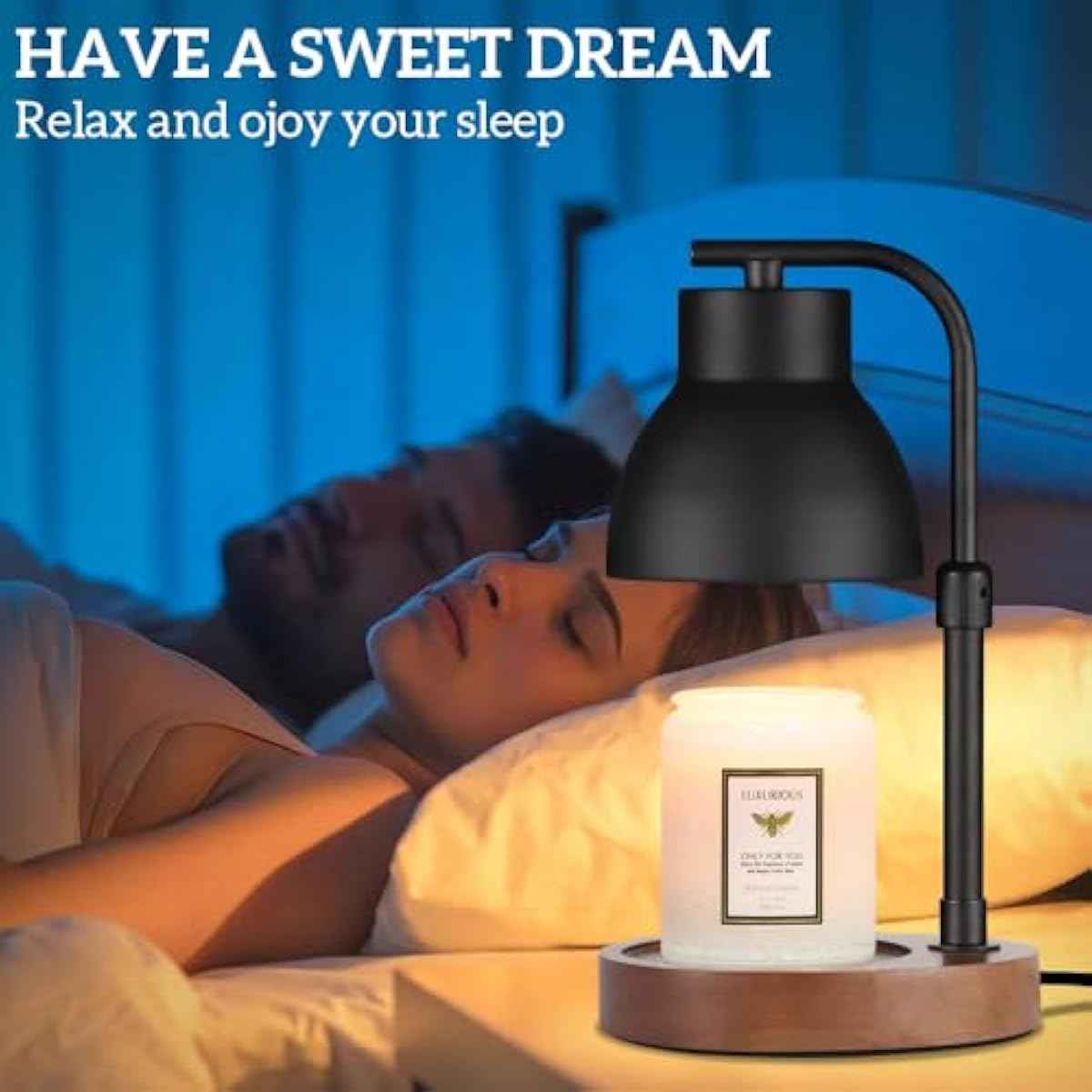 Dimmable Candle Warmer Lamp Adjustable Height Electric Wax Melt Warmer for Jar Scented Candles Suitable for Home Office Decor Birthday Gifts for Women Mom Grandma（with 2 Bulbs）
