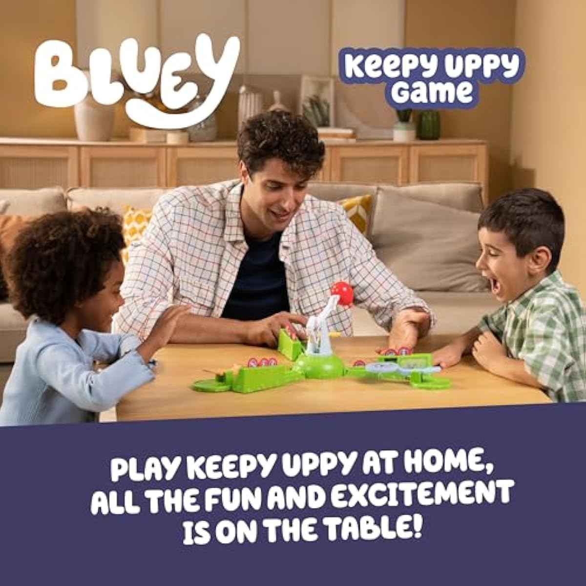 Bluey Keepy Uppy Game, Motorized Toddler Game with Bingo and Chilli Character Paddles, Games for 4+ Year Olds
