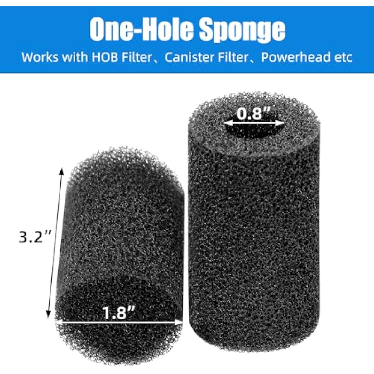 aquaneat 6-pack pre-filter sponge replacement foam cover for aquarium shrimp fry fish tank filter 0.8