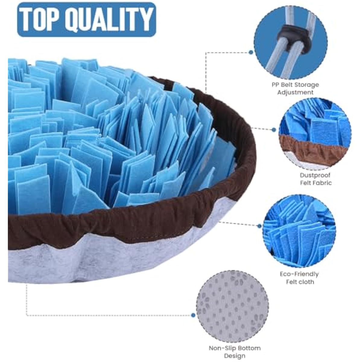 PET ARENA Snuffle Mat for Dogs - Adjustable Puzzle Toy for Large & Small Breeds