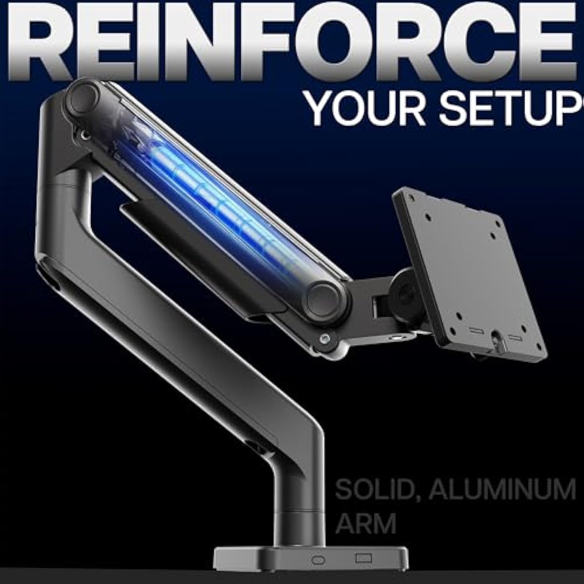 vivo heavy duty aluminum ultrawide monitor tension arm for 49 inch screens, black, stnd-v101v