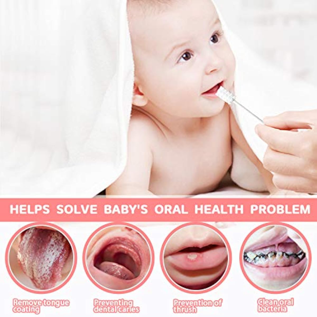 Easicuti baby tongue cleaner 42pcs disposable toothbrush for 0-36 months with free finger toothbrush