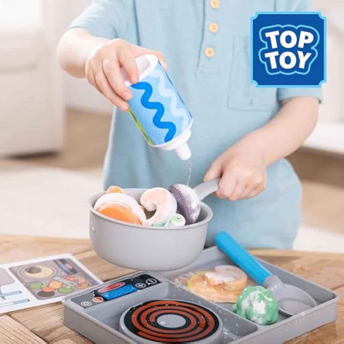 Melissa & Doug Simmer & Stir Stovetop Play Set with Water Wow!® Color Changing Play Food Preschool Toy Ages 3+