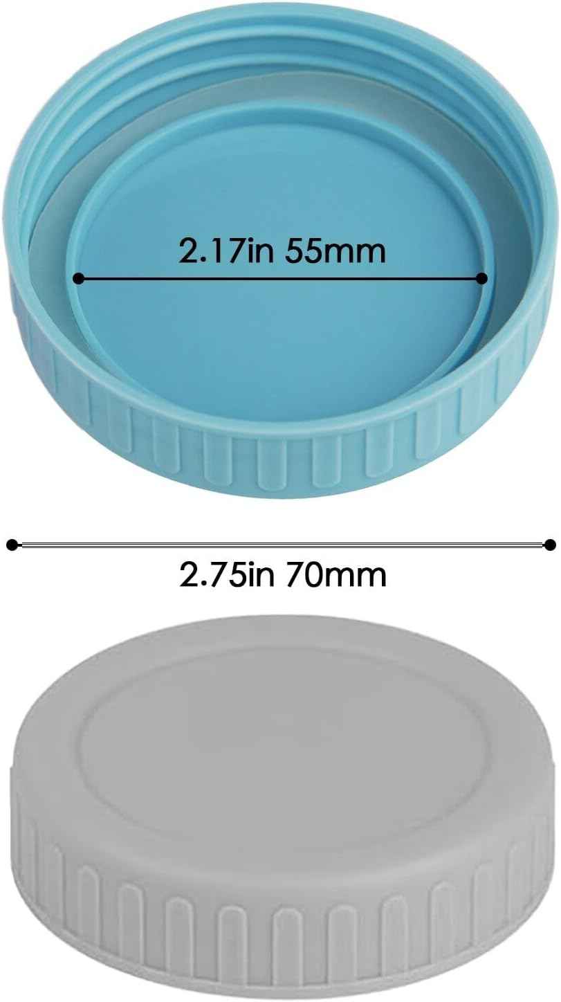 Vaincre 8PCS Mason Jar Lids - Colored Plastic Mason Lids Regular Mouth, Leak Proof Canning Covers with Silicone Rings for Ball, Kerr and More, Reusable Can Tops Caps Covers for Jars