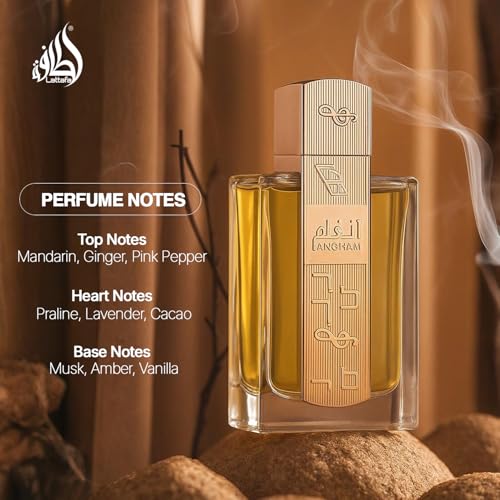 Lattafa Angham unisex fragrance, long-lasting, citrus, lavender, musk, amber, vanilla, 3.40 Ounce / 100 ml Eau de Parfum