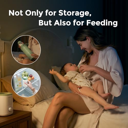 Momcozy Natural Baby Bottle, Wide-Neck, BPA Free Breast Milk Container, Storage Collection Bottle for Fridge & Milk Cooler, Breastfeeding Essential, 11 oz, 4 pcs