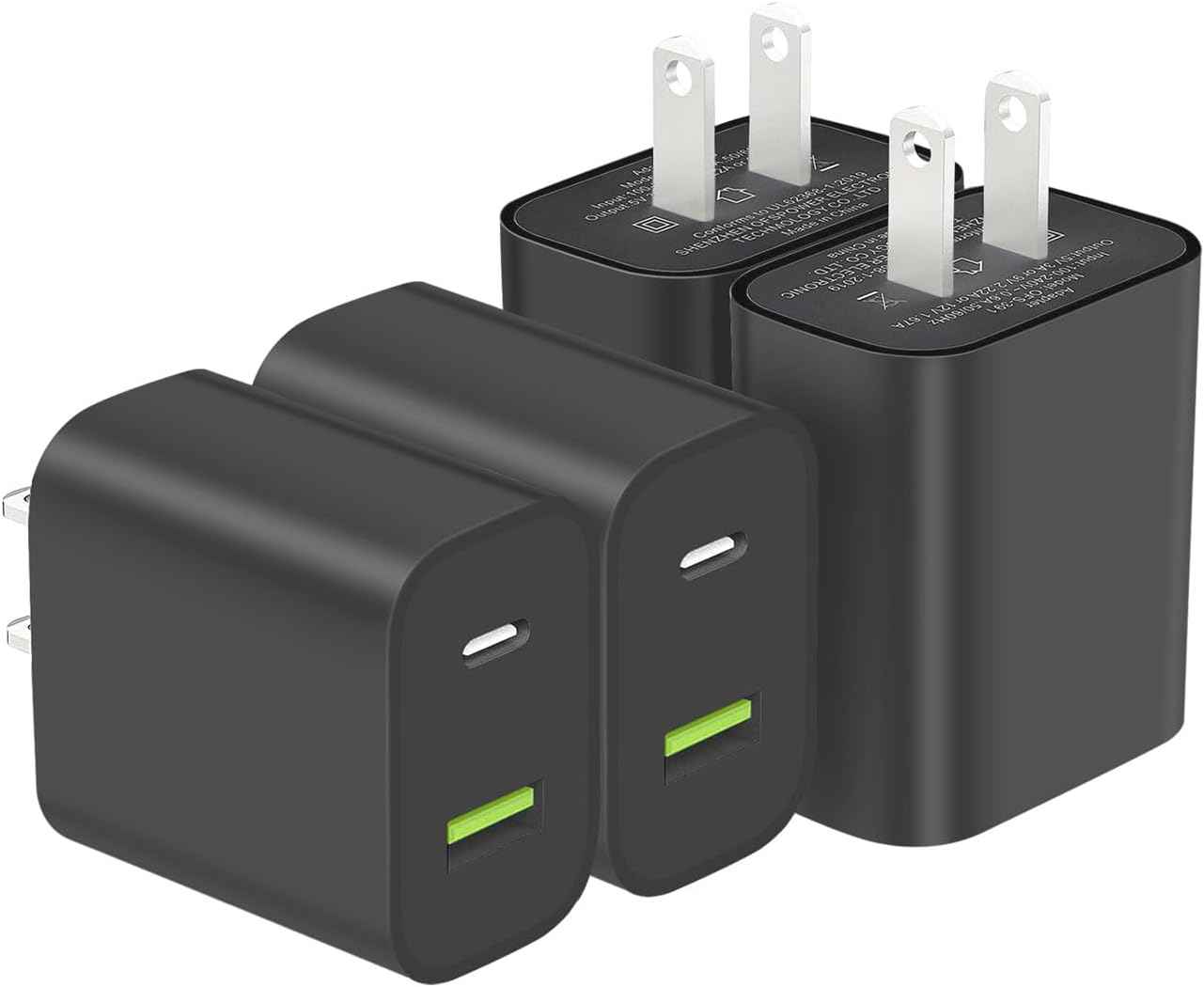 2 Pack USB C Charger Block, Dual Port Type C Wall Charger Fast Charging 20W Power Adapter Cube for iPhone 14/14 Pro/14 Pro Max/14 Plus/13/12/11, XS/XR/X, iPad, Samsung, More