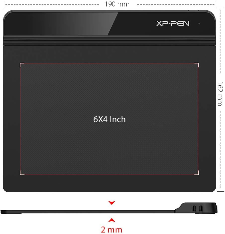 xppen starg640 6x4 inch digital art tablet battery-free stylus pen mac windows chromebook