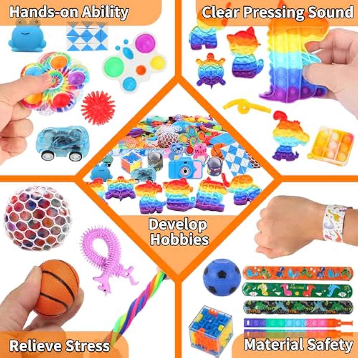 1000 Pcs Party Favors for Kids, Fidget Toys Bulk, Birthday Gift Toys, Fidgets Stocking Stuffers, Treasure Box Party, Goodie Bag Carnival Prizes, Pinata Filler Stuffers Classroom
