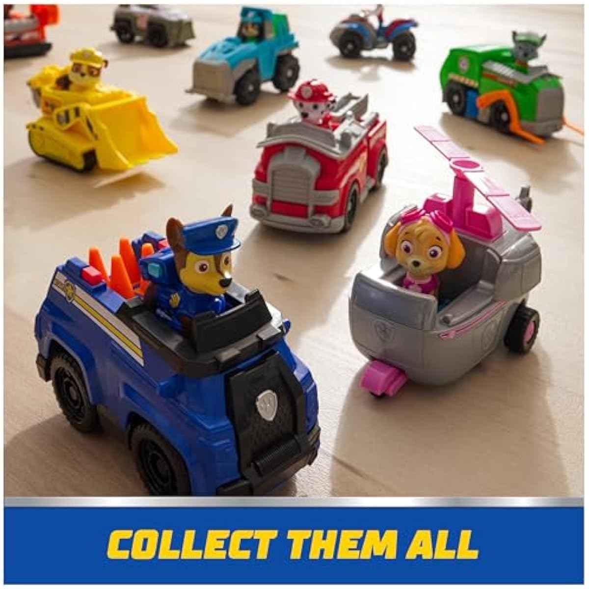PAW Patrol, Chase’s Patrol Cruiser, Toy Car with Collectible Action Figure, Sustainably Minded Kids Toys for Boys & Girls Ages 3 and Up