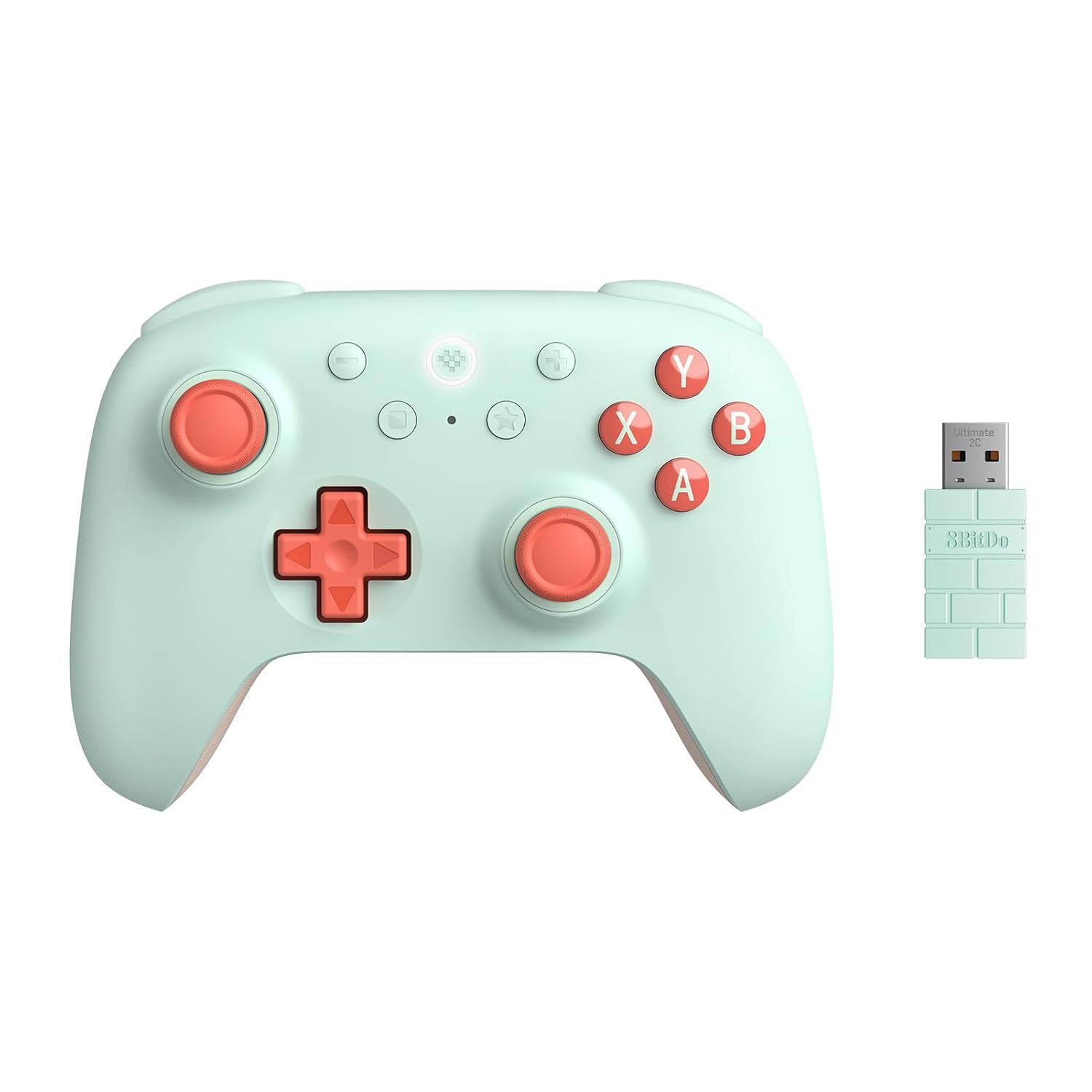 8bitdo ultimate 2c wireless controller for windows pc and android with 1000hz polling rate, hall effect joysticks and triggers, and remappable l4/r4 bumpers in green
