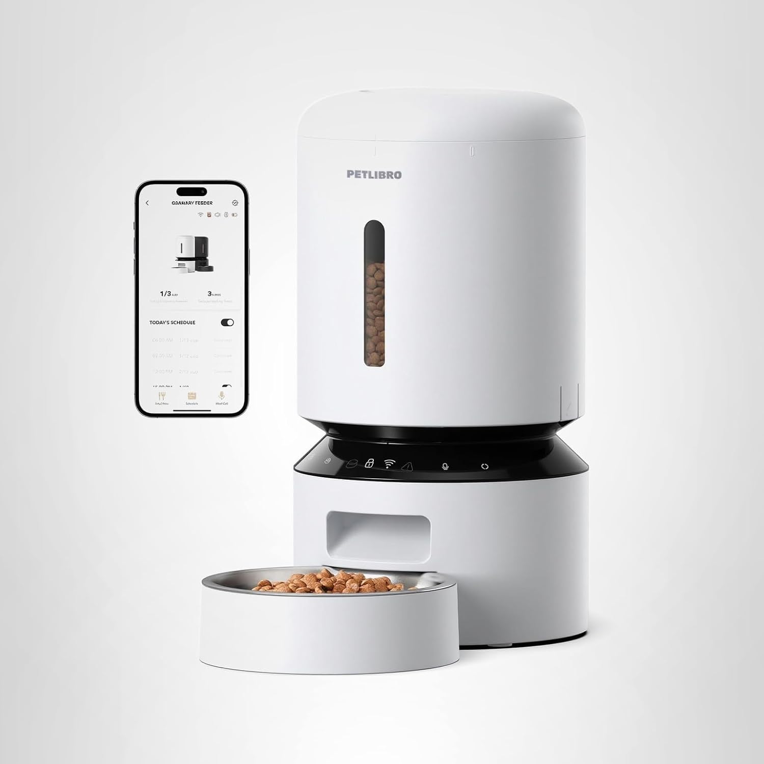petlibro granary black 5g wifi automatic dog food dispenser with app control, up to 10 meals per day