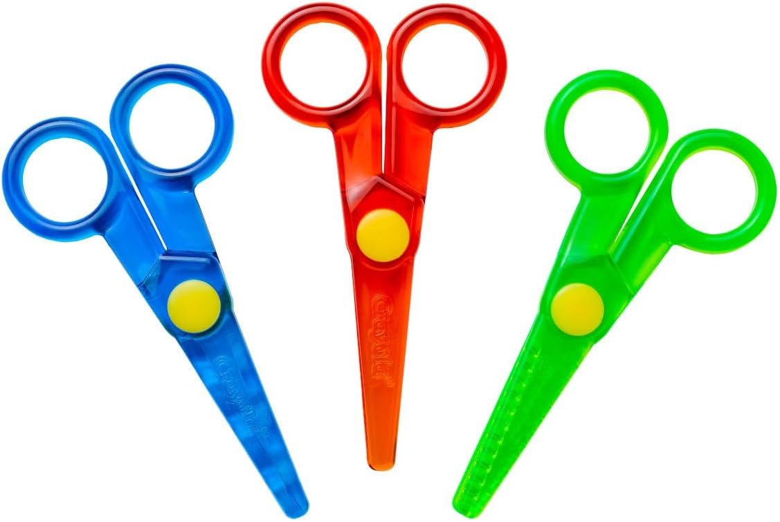 Crayola Toddler Safety Scissors (3pk), Blunt Tip Training Scissors for Preschool Learning Activities, Right & Left Handed, Toddler Arts & Crafts Essentials