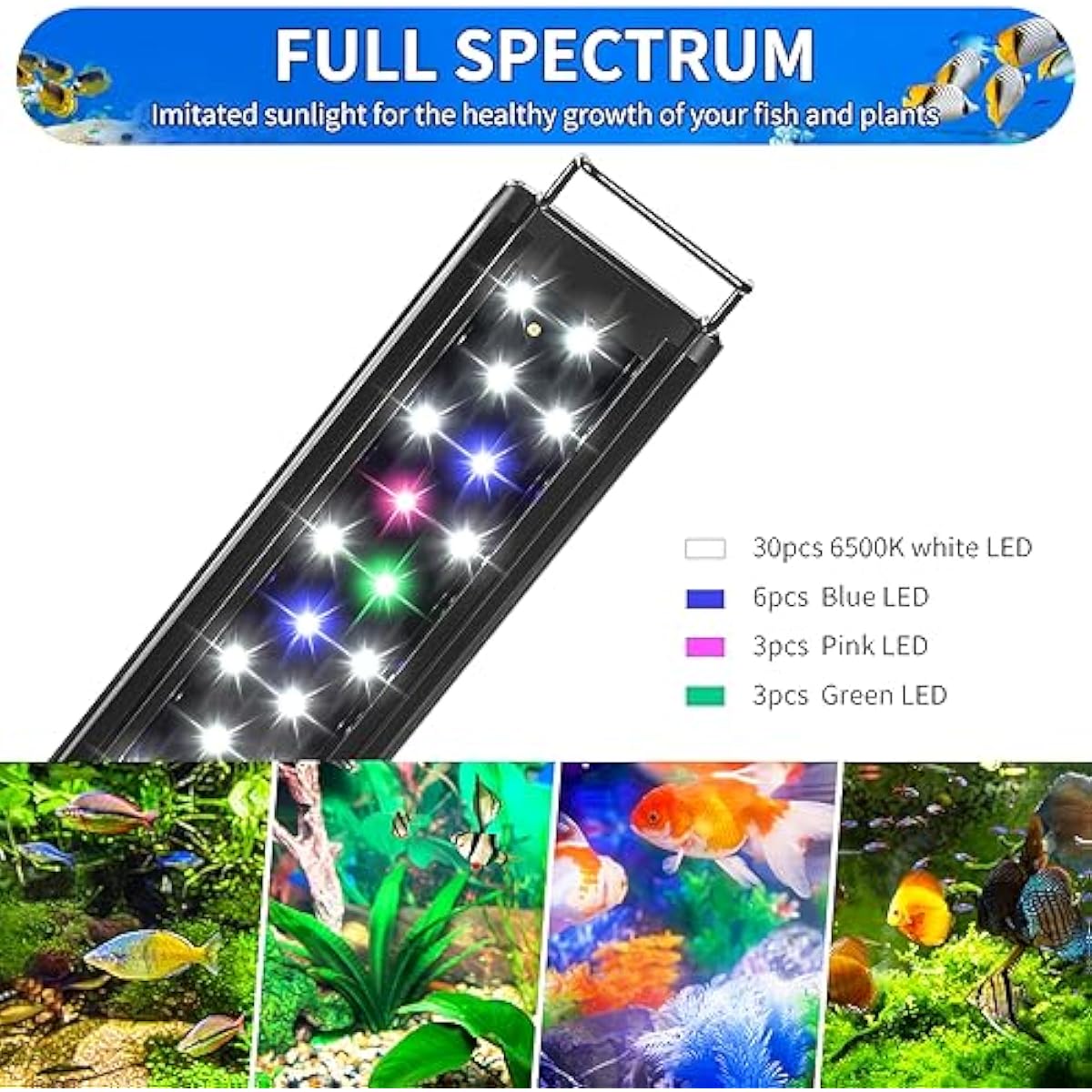 Aquaneat 18-24 inch full spectrum LED aquarium light for fresh water fish tanks