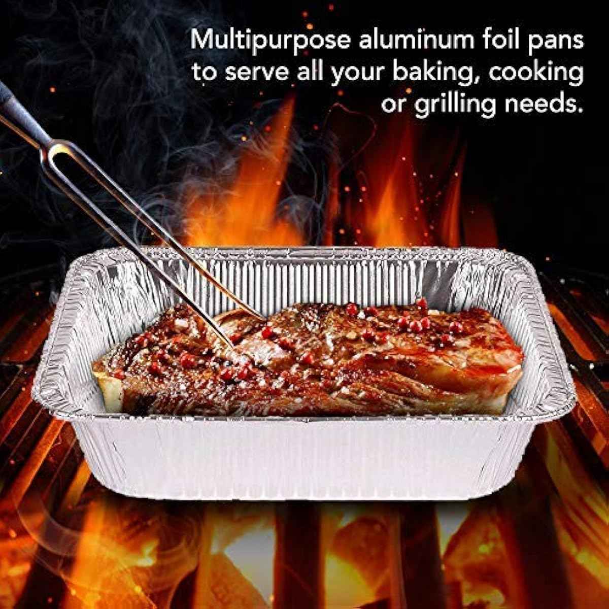 Stock Your Home Aluminum Pans 9x13 Disposable Foil Pans (30 Pack) - Half Size Steam Table Deep Trays - Tin Foil Pans Great for Cooking, Heating, Storing, Prepping Food