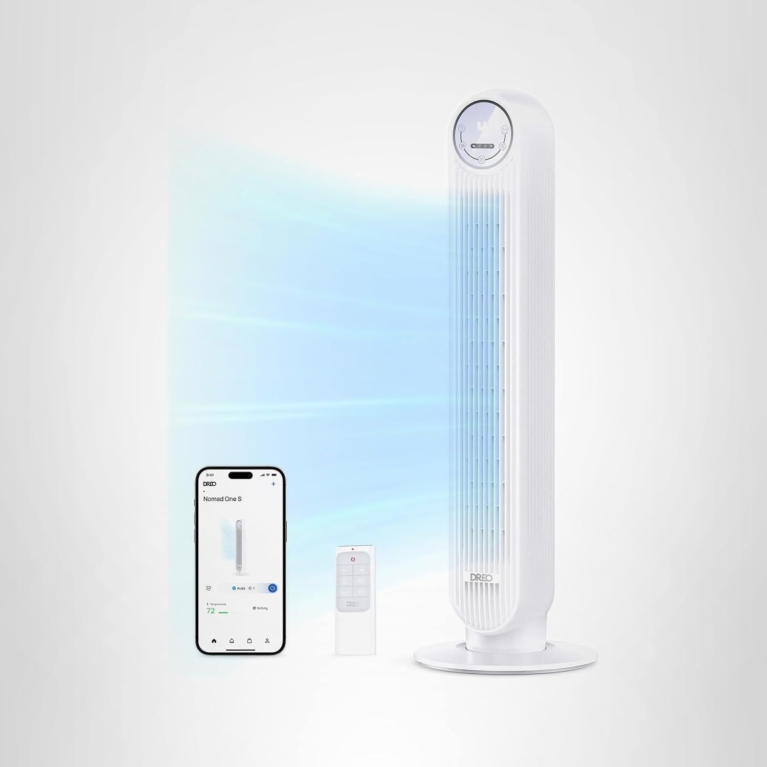 Dreo Tower Fan Smart Oscillating Quiet Floor Fan with Remote and WiFi Voice Control Works with Alexa Google