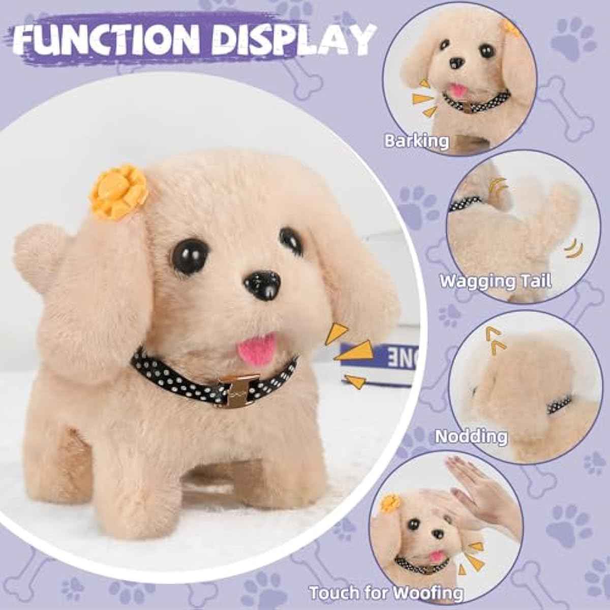 16 Pcs Robot Dog Toys for Girls, Toys for 3 4 5 6 7 8 Year Old Girls Kids Boys, Realistic Robot Puppy Toddlers Girl Toy for 5-7 6-8, Ideas Birthday Gifts for Girl 3 4 5 6 Year Old
