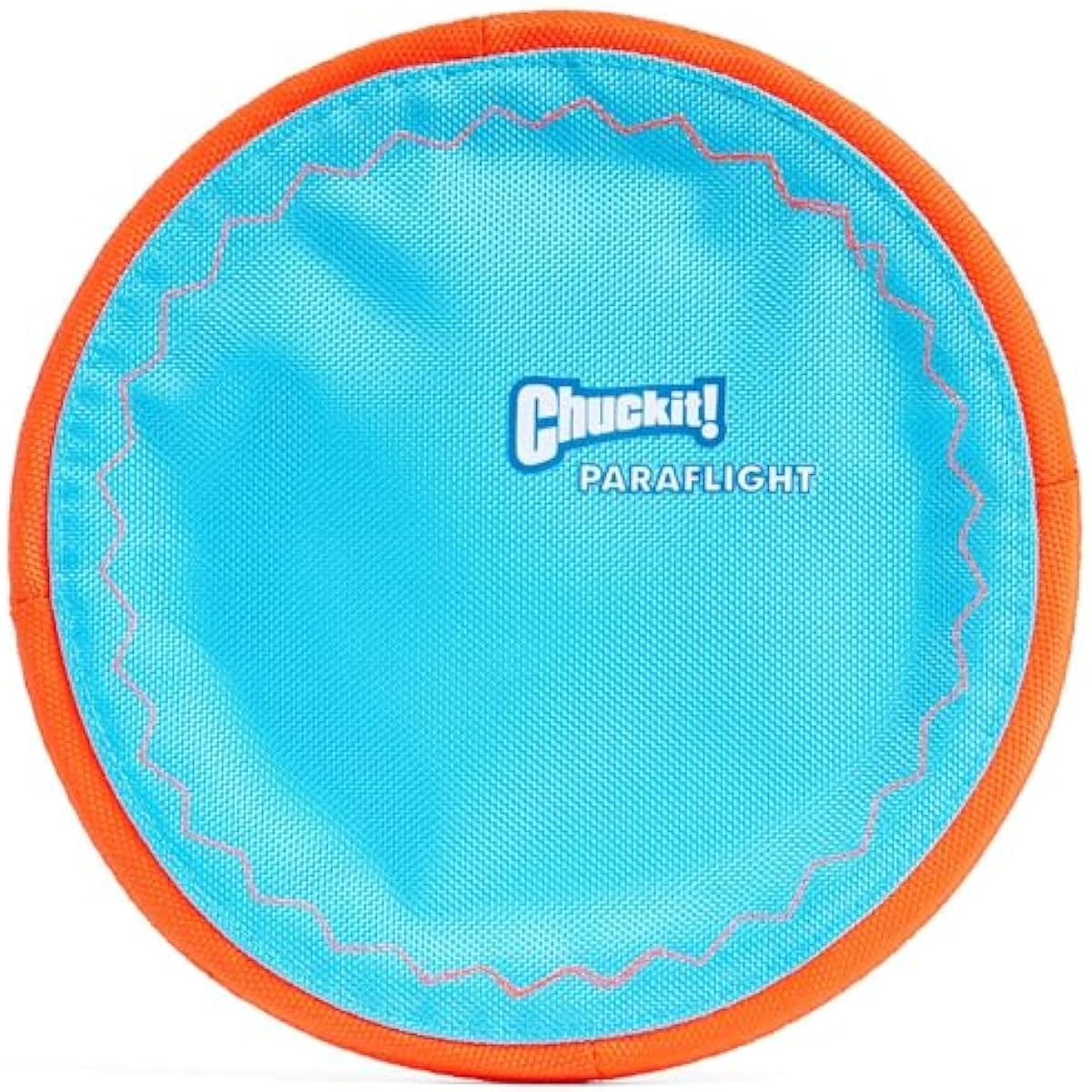 chuckit paraflight flying disc dog toy - water floating flyer - durable nylon with soft rubber edges - medium and large dogs - size large