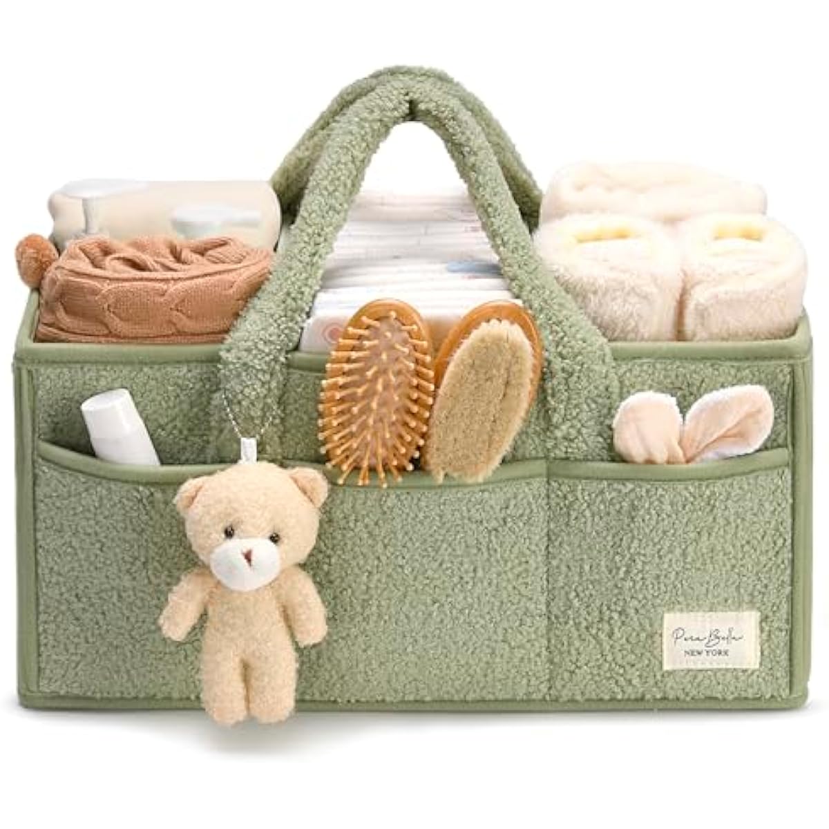 PeraBella Diaper Caddy Organizer for Changing Table, Storage Basket for Wipes and Essentials