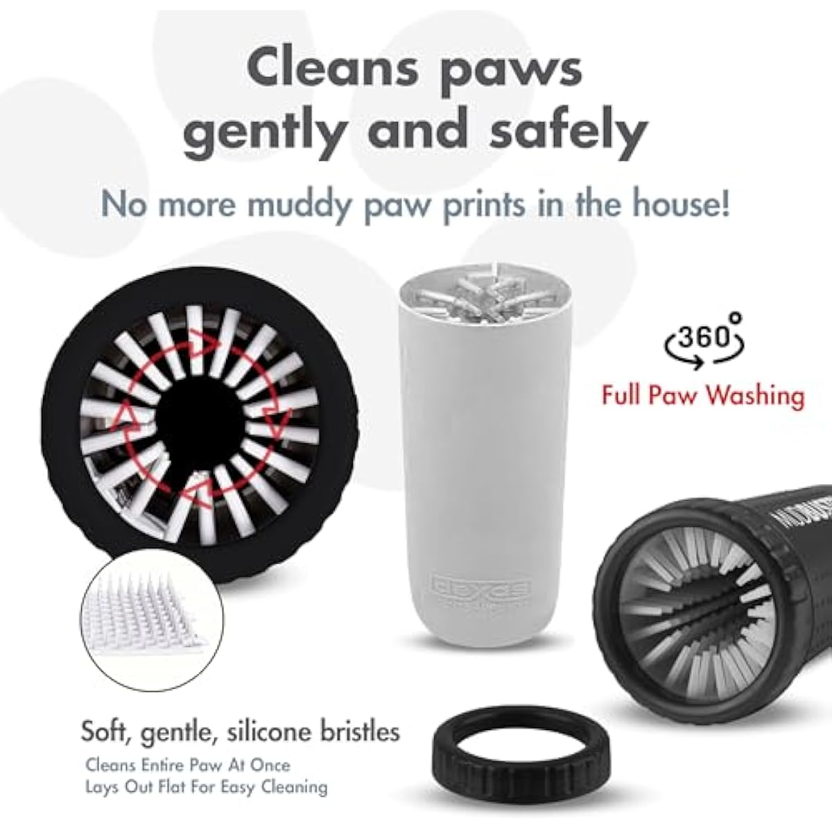 Dexas MudBuster Portable Dog Paw Washer in Large, Matte Black, Special Edition for Easy Cleaning