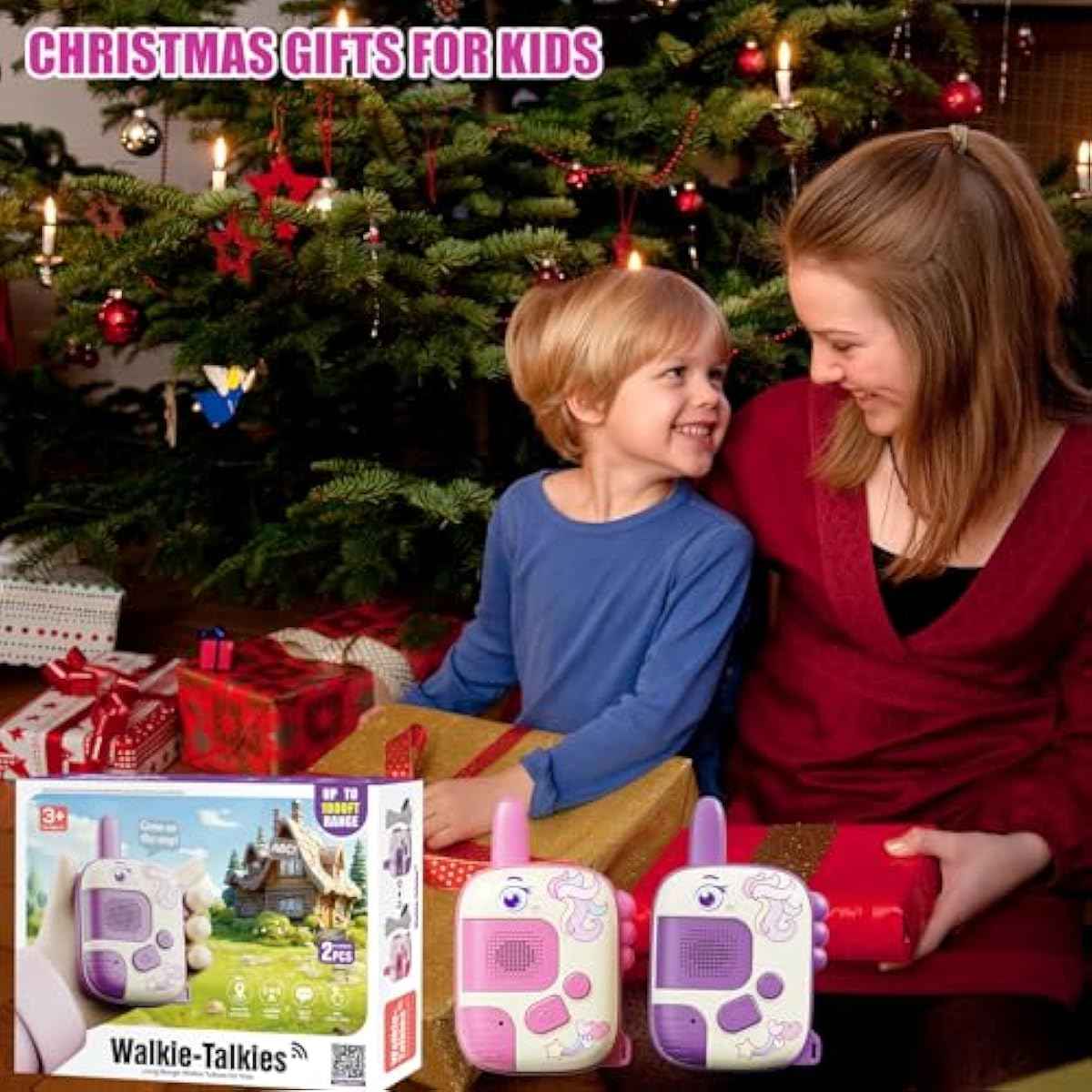 Walkie Talkies Toys for Girls:Unicorn Toys 2 Pack Birthday Gifts for 3 4 5-7 8 Year Old Girls Toy for 4 5 6 7 8-10 Year Old Camping Outdoor Games,Christmas Stocking Stuffers for Girls Kids