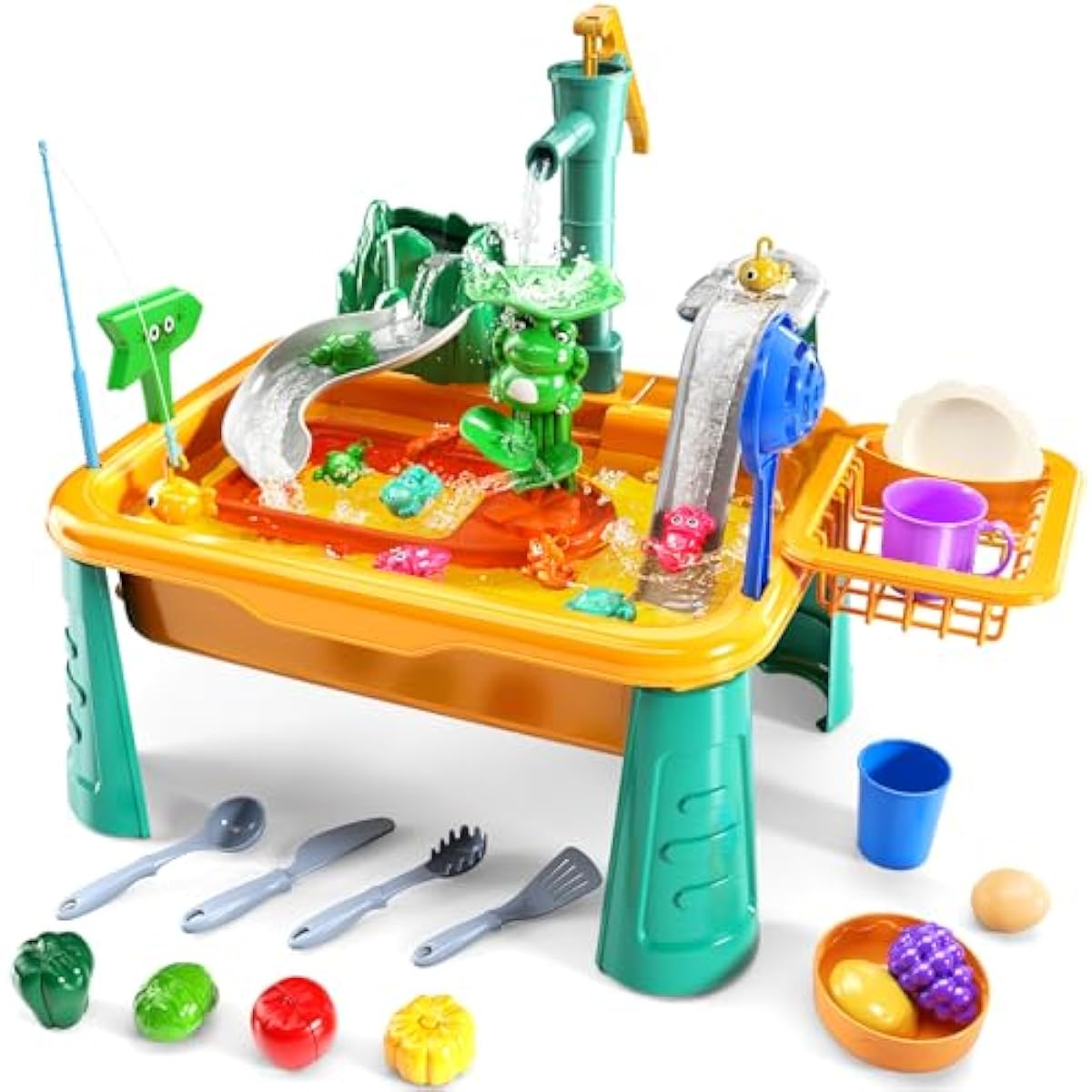 Kitchen Sink Toys for Toddlers 3-5, Play Sink with Running Water, Water Table for Kids Ages 4-8