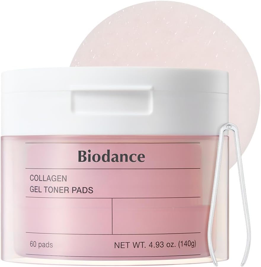 Biodance collagen gel toner pads for sensitive skin, pore minimizer with collagen water and low molecular collagen