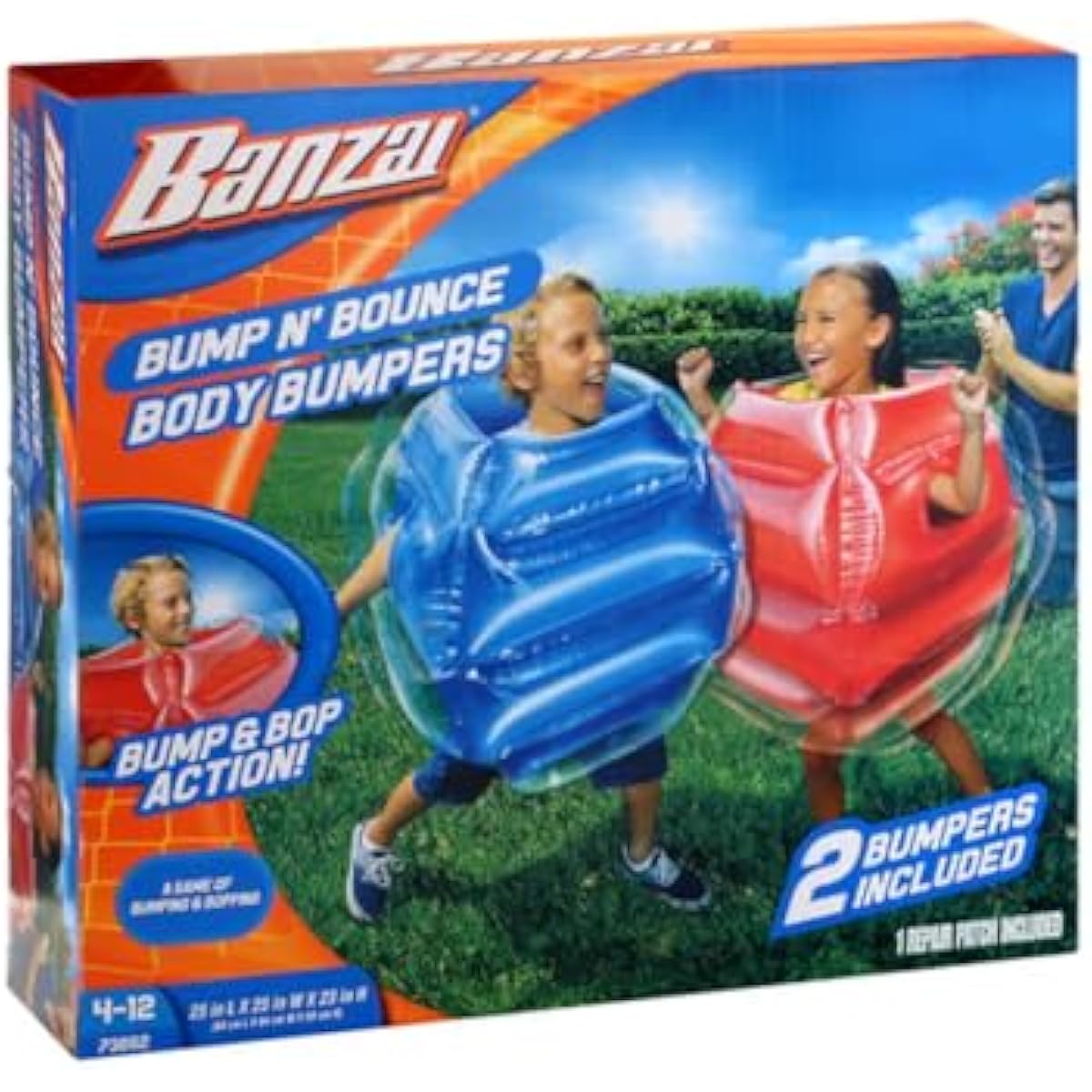 BANZAI: Bump N' Bounce Body Bumpers, A Game of Bumping & Bopping, 2 Bumpers Included in Red & Blue, Fun & Safe Cushion Inflatable Surface, For Ages 4 and up