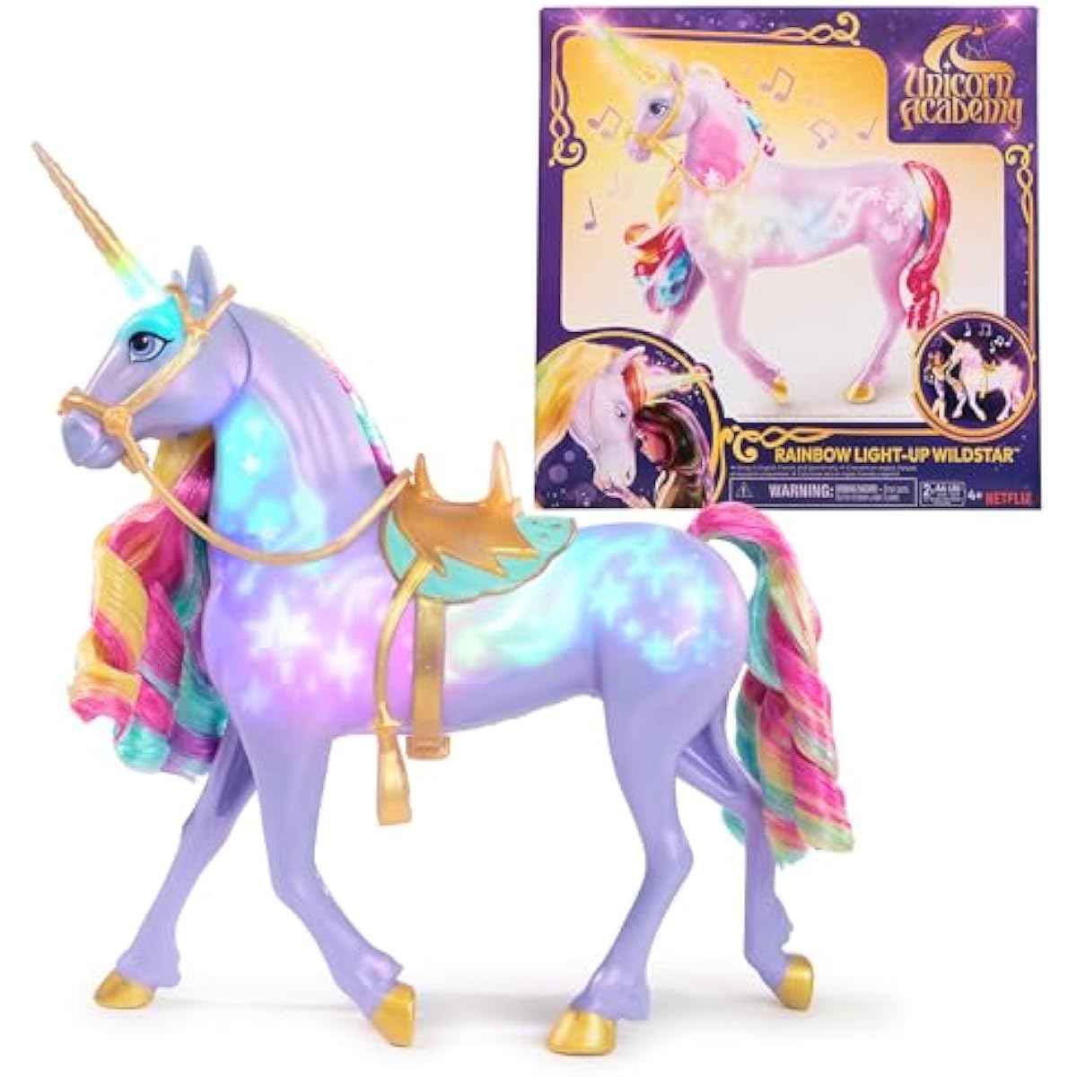 Unicorn Academy, Interactive Rainbow Light-up Wildstar with Lights, Sounds & Music, Dolls & Unicorn Toys, Gifts & Stocking Stuffers for Girls Ages 4 and up