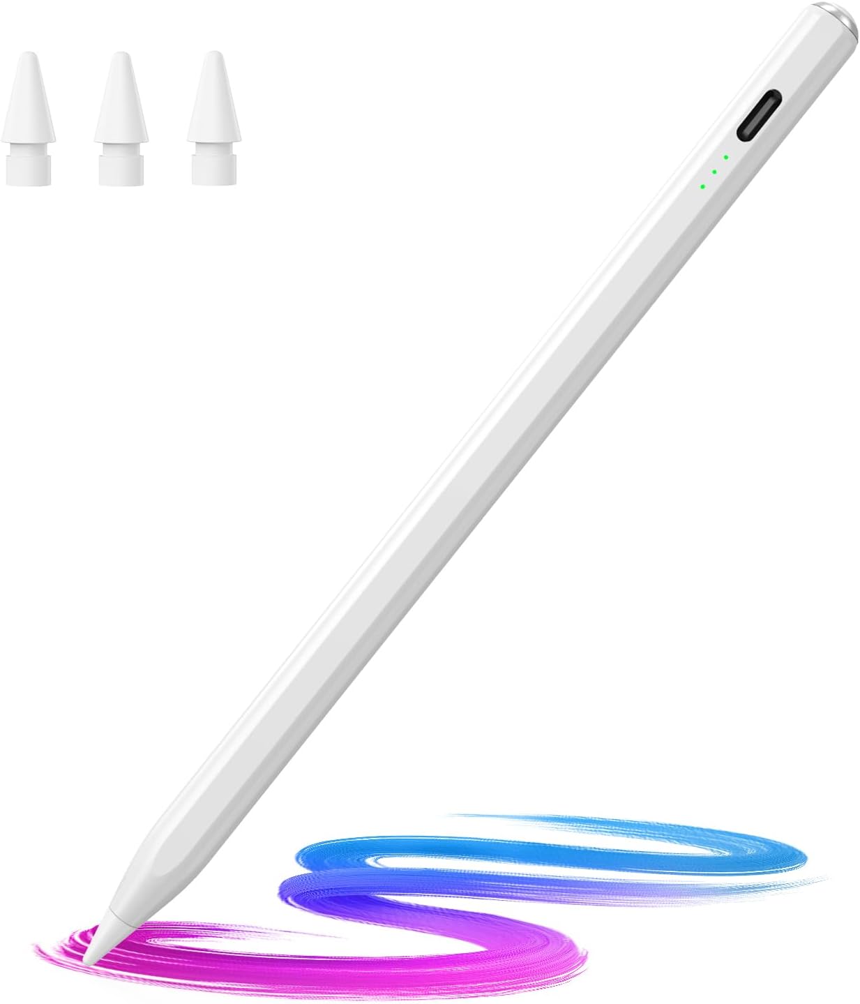 stylus-pen-for-ipad-(2018-2025)-13-mins-fast-charge-with-tilt-sensitivity-and-palm-rejection-for-various-ipad-models-white