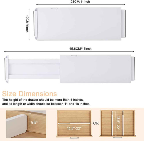 Drawer Dividers Dresser Drawer Organizer 3 Pack Adjustable Kitchen Drawers Divider Plastic Separators for Clothes Desk Office Storage