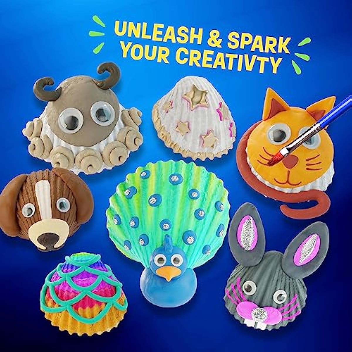 Dan&Darci Kids Sea Shell Painting Kit - Arts & Crafts Easter Gifts for Boys and Girls - Craft Activities Kits - Creative Art Activity Gift Toys for Age 6, 7, 8, 9, 10, 11 & 12 Year Old 8-12