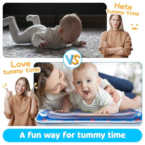 tummy time water mat inflatable baby development toys for 3 to 24 months infants and toddlers