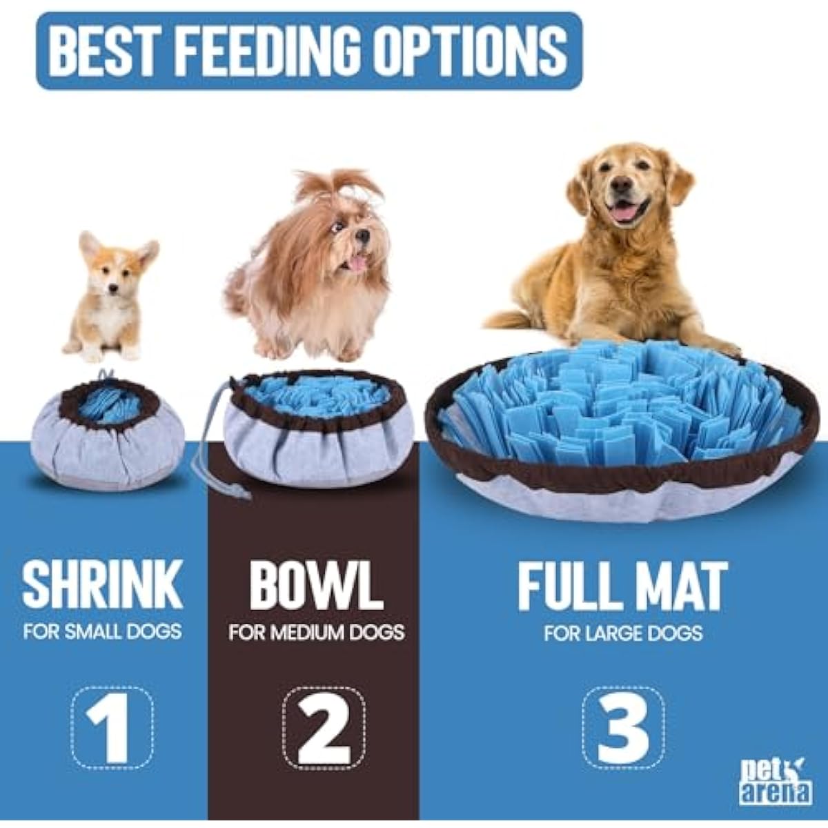 PET ARENA Snuffle Mat for Dogs - Adjustable Puzzle Toy for Large & Small Breeds