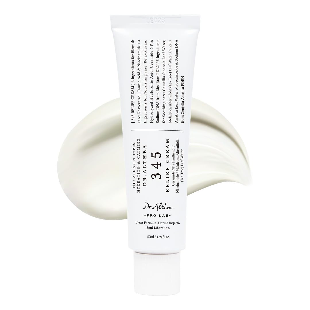 Dr. Althea 345 Relief Cream: soothing moisturizer for acne-prone skin with PDRN, niacinamide, and hyaluronic acid