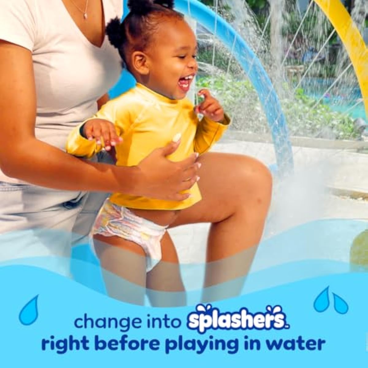 Pampers Splashers Disposable Baby Swim Diapers in Size 4, 18 Count, Gap-Free Protection