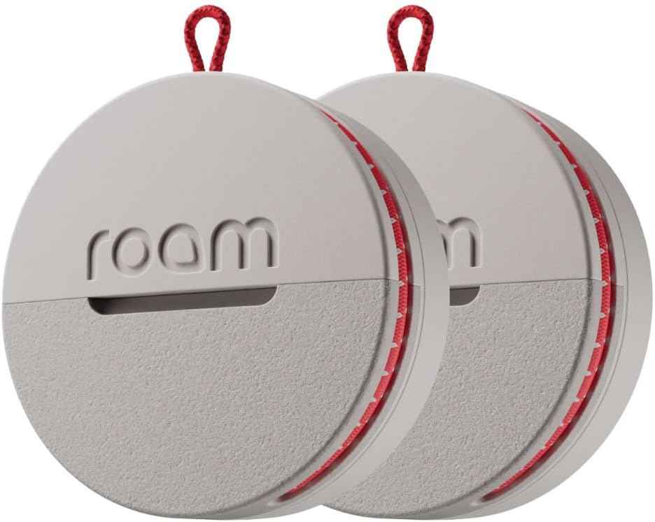 ROAM SMART TRACKER - Bluetooth Tracker & Item Locator for Keys, Wallet, Luggage, Kid & Pet Gear, (iOS, Android Compatible), No App or Subscription, Fast Setup, Waterproof | 2-Pack, Black & Blue