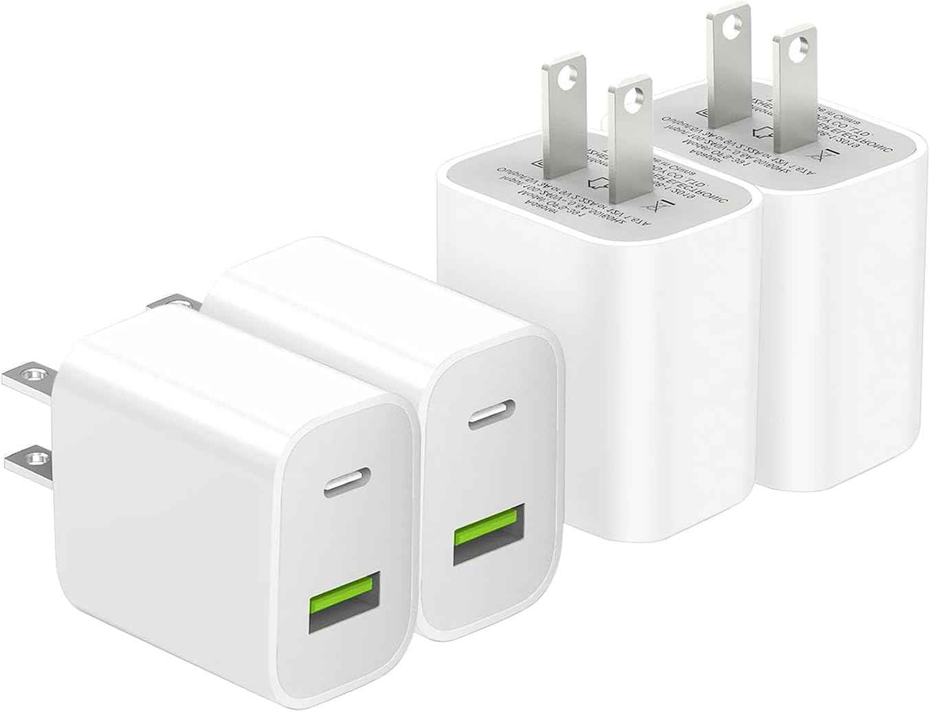 2 Pack USB C Charger Block, Dual Port Type C Wall Charger Fast Charging 20W Power Adapter Cube for iPhone 14/14 Pro/14 Pro Max/14 Plus/13/12/11, XS/XR/X, iPad, Samsung, More